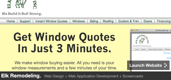 elk remodeling // web design, custom web application development, screencasts
